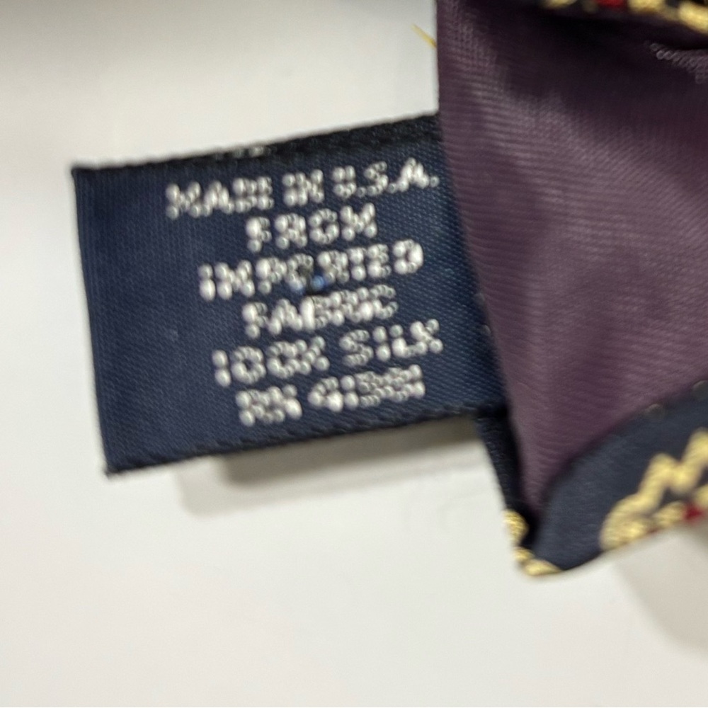 VTG Polo Ralph Lauren Silk Geometric Pattern Tie Black Red Gold Diamond USA Made - Picture 5 of 5
